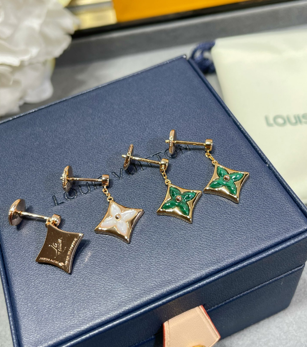 LV Premium Mother-of-Pearl Square Earrings